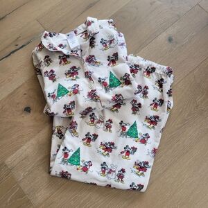 Pottery Barn Teen Disney Mickey & Minnie Flannel 2 Piece Pajama Set Unisex sz L